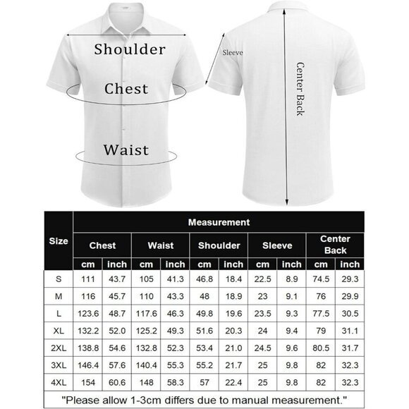 Men Gray Linen Short Sleeve Casual Shirts Button Down Shirt Beach Summer Shirt - Picture 6 of 6